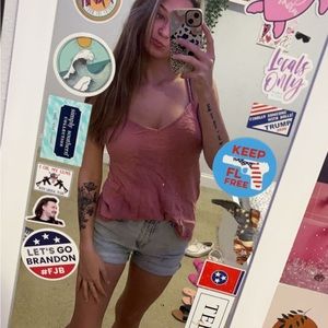 Pink/Peach cheeta print tank top. worn once.